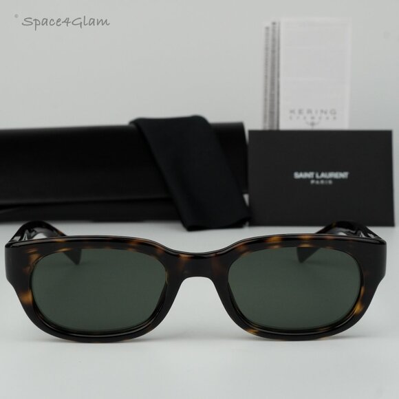 BRAND NEW Saint Laurent SL642 002 Dark Havana Grey Cat Eye Unisex Sunglasses - Picture 3 of 10